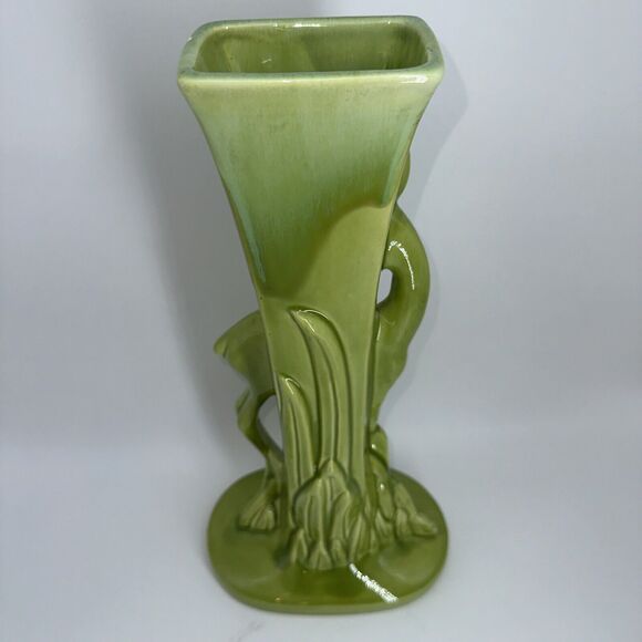 Royal Haegar Gazelle Vase 15" Green Stickered Boho Chic Vintage Deer Countryside - Picture 5 of 11